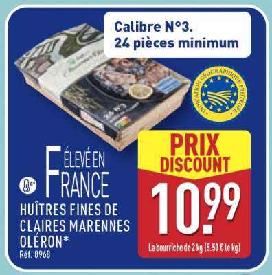 HUITRES FINES DE CLAIRES MARENNES OLÉRON