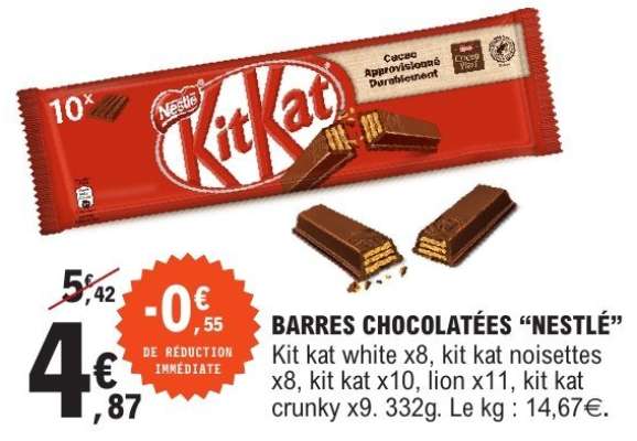 BARRES CHOCOLATÉES “NESTLE”