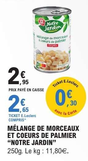 MÉLANGE DE MORCEAUX ET CŒURS DE PALMIER “NOTRE JARDIN”