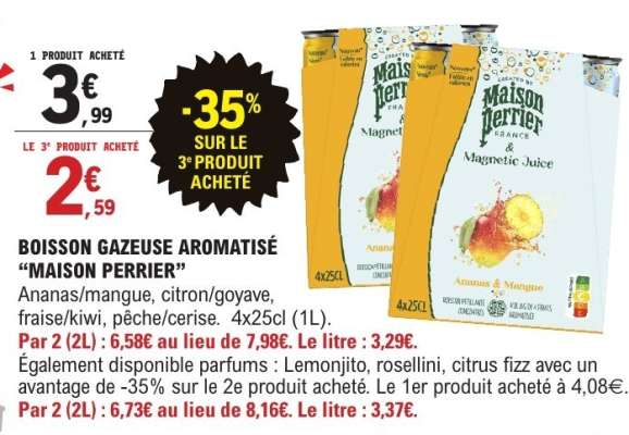 Boisson gazeuse aromatisée 'Maison Perrier'