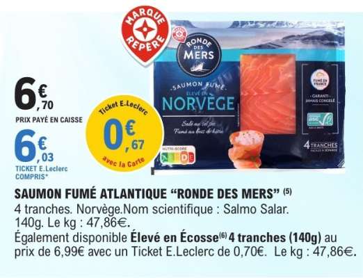 SAUMON FUMÉ ATLANTIQUE “RONDE DES MERS”