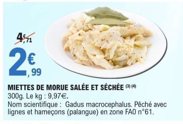 MIETTES DE MORUE SALÉE ET SÉCHÉE