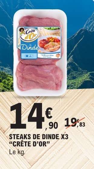 STEAKS DE DINDE X3 “CRÊTE D’OR”
