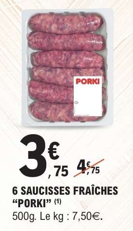 6 SAUCISSES FRAICHES “PORKI”