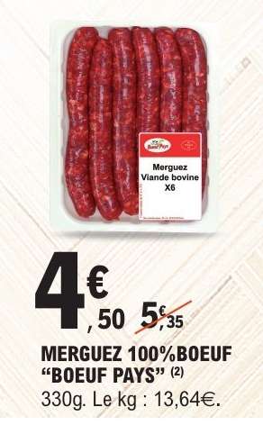 MERGUEZ 100%BŒUF “BŒUF PAYS”
