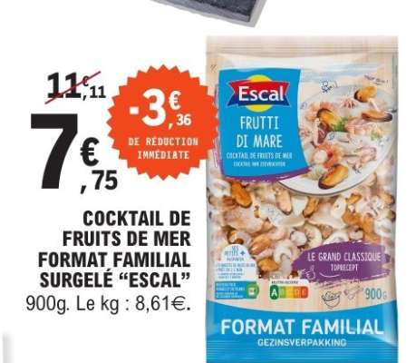 COCKTAIL DE FRUITS DE MER FORMAT FAMILIAL SURGELÉ “ESCAL”