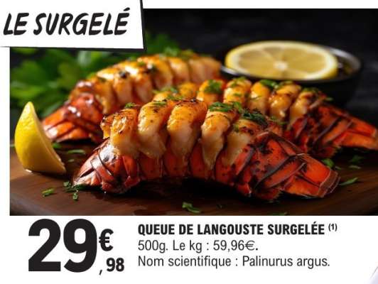 QUEUE DE LANGOUSTE SURGELÉE