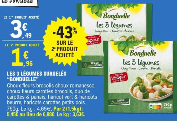Les 3 Légumes Surgelés 'Bonduelle'