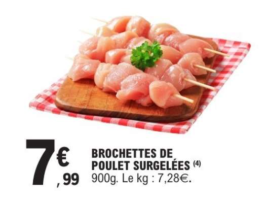 BROCHETTES DE POULET SURGELÉES