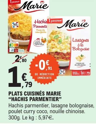 PLATS CUISINÉS MARIE “HACHIS PARMENTIER”