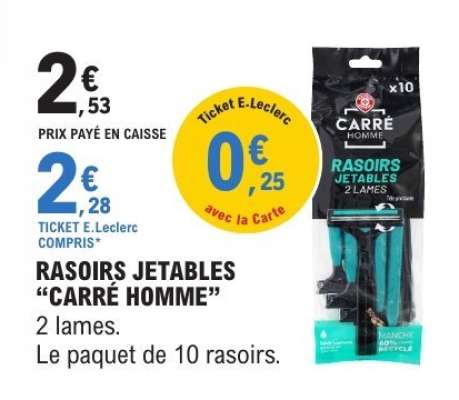 RASOIRS JETABLES “CARRE HOMME”