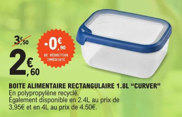 BOITE ALIMENTAIRE RECTANGULAIRE 1.8L “CURVER”