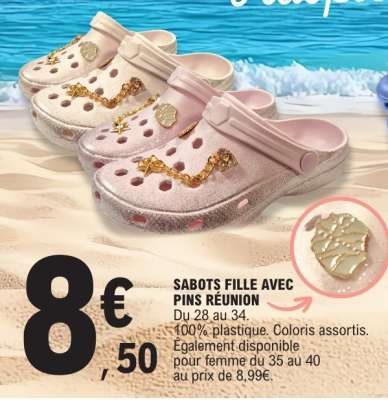 SABOTS FILLE AVEC PINS RÉUNION