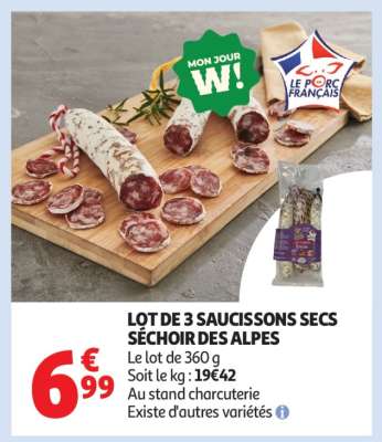 Lot De 3 Saucissons Secs Sechoir Des Alpes