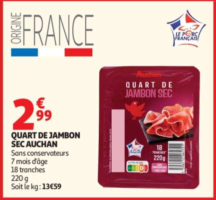 Quart De Jambon Sec Auchan