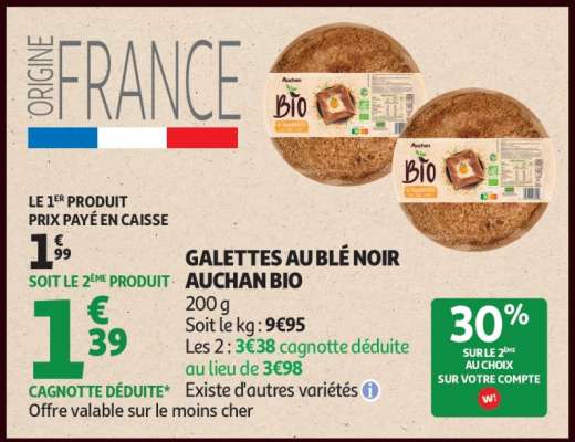 Galettes Au Blé Noir Auchan Bio