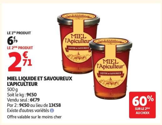 MIEL LIQUIDE ET SAVOUREUX L'APICULTEUR