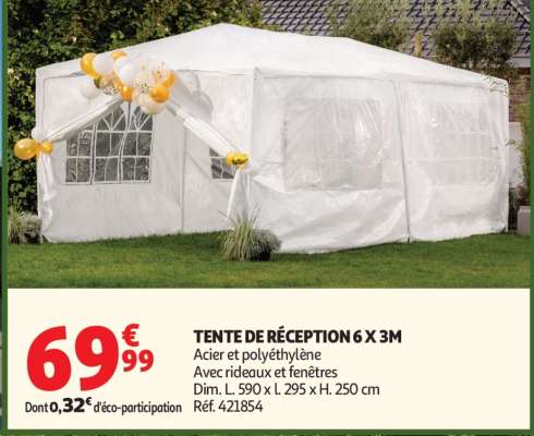 TENTE DE RÉCEPTION 6 X 3M