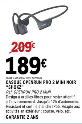 CASQUE OPENRUN PRO 2 MINI NOIR "SHOKZ"