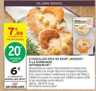 2 COQUILLES NOIX DE SAINT JACQUES À LA NORMANDE INTERMARCHÉ