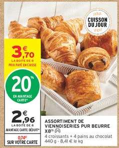 ASSORTIMENT DE VIENNOISERIES PUR BEURRE X8