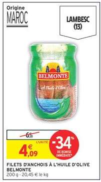 FILETS D'ANCHOIS À L'HUILE D'OLIVE BELMONTE