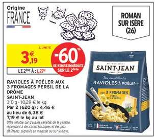 RAVIOLES À POÊLER AUX 3 FROMAGES PERSIL DE LA DRÔME