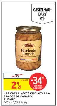 HARICOTS LINGOTS CUISINÉS À LA GRAISSE DE CANARD AUDARY