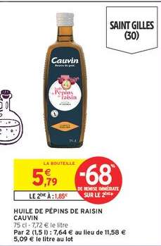 Huile de Pépins de Raisin Cauvin