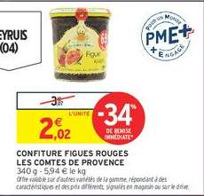 CONFITURE FIGUES ROUGES LES COMTES DE PROVENCE