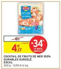 COCKTAIL DE FRUITS DE MER 100% DURABLES SURGELÉ ESCAL