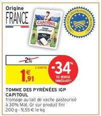 TOMME DES PYRÉNÉES IGP CAPITOUL