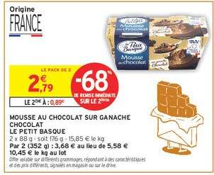 MOUSSE AU CHOCOLAT SUR GANACHE CHOCOLAT