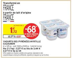 YAOURTS DES PYRÉNÉES MYRTILLE CAZAUBON