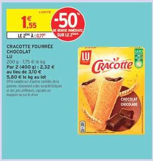 CRACOTTE FOURRÉE CHOCOLAT