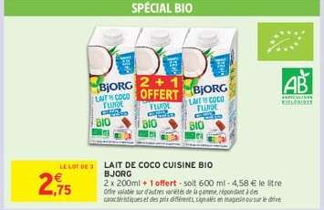 Lait de Coco Cuisine Bio Bjorg