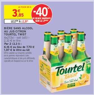 BIÈRE SANS ALCOOL AU JUS CITRON TOURTEL TWIST