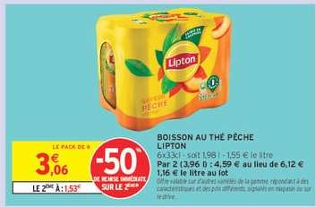 Boisson au thé pêche Lipton