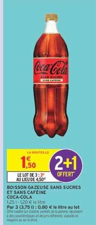 BOISSON GAZEUSE SANS SUCRES ET SANS CAFÉINE COCA-COLA