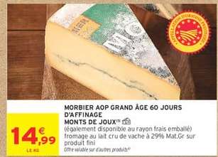 MORBIER AOP GRAND ÂGE 60 JOURS D'AFFINAGE