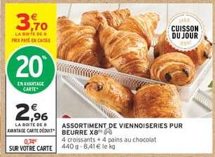 ASSORTIMENT DE VIENNOISERIES PUR BEURRE X8