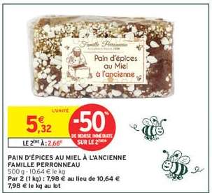 PAIN D'ÉPICES AU MIEL À L'ANCIENNE FAMILLE PERRONNEAU