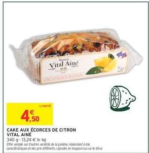 Cake aux écorces de citron Vital Aîné