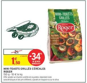 MINI-TOASTS GRILLÉS CÉRÉALES ROGER