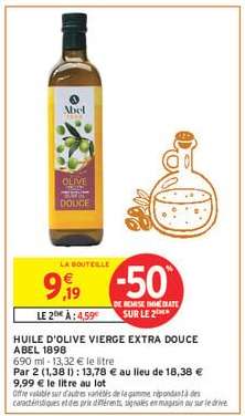 HUILE D'OLIVE VIERGE EXTRA DOUCE ABEL 1898