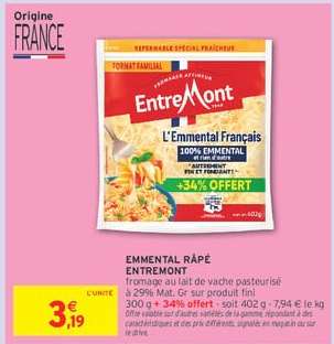 Emmental Râpé Entremont