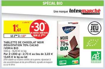 TABLETTE DE CHOCOLAT NOIR DÉGUSTATION 70% CACAO IVORIA BIO