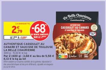 AUTHENTIQUE CASSOULET AU CANARD ET SAUCISSE DE TOULOUSE "LA BELLE CHAURIENNE"