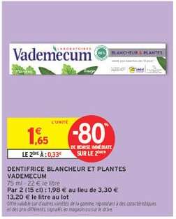 DENTIFRICE BLANCHEUR ET PLANTES VADEMECUM