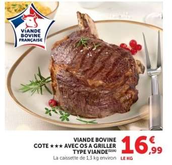 VIANDE BOVINE CÔTE *** AVEC OS À GRILLER